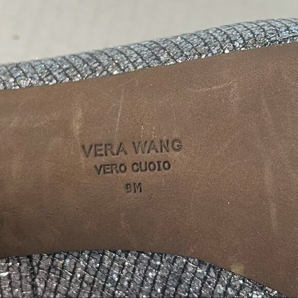 Vera Wang Selima Silver Glitter Platform Heels 9 - Picture 8 of 8